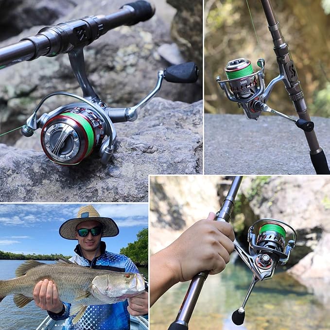Sougayilang Fishing Rod Reel Combinations, 24 Ton Carbon Fiber, Portable Telescopic Fishing Rod Spinning Reels for Travel Saltwater Freshwater Fishing Gifts for People