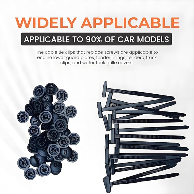 150 Pcs Nylon Universal Cable Tie Buckle with PP Storage Box - Fixion Tools Kit Includes Multifunctional Zip Ties, Pin & Button Fasteners, UV Resistant for Car Repair, Bumper & Fender Clips (150PCS)