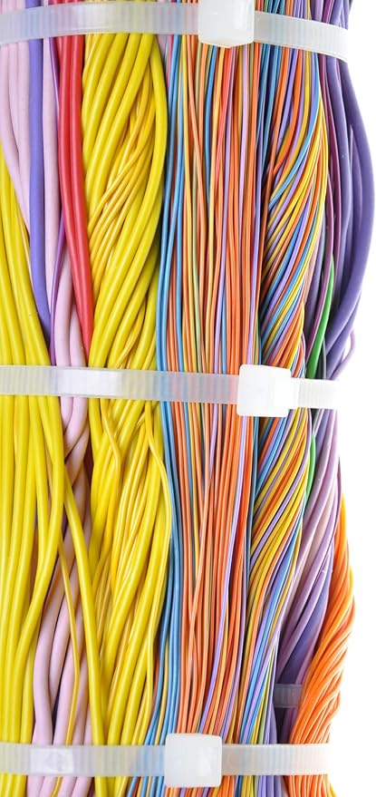 GTSE 12 Inch White/Clear Zip Ties, 100 Pack, 50lb Strength, UV Resistant Long Nylon Cable Ties, Self-Locking 12" Tie Wraps