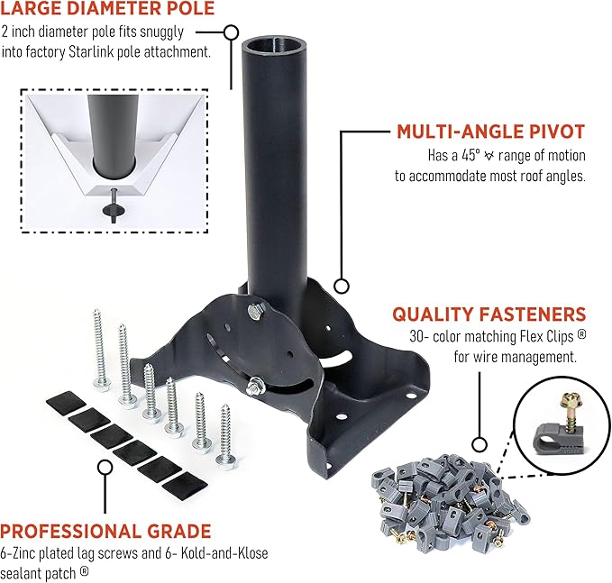 Starlink Mini Heavy Duty Pivot Roof Mount