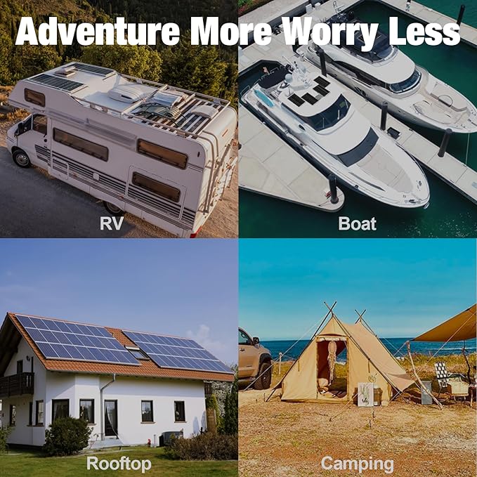 SOLPERK 200 Watt Solar Panels, 2PCS 100 Watt Solar Panel 12V High-Efficiency, 200W Solar Panel for Home, RV, Camping, Marine, Rooftop, Off-Grid Applications