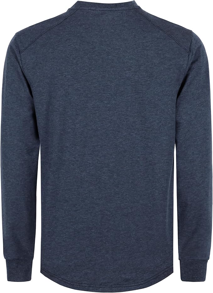 BOCOMAL Men's FR Shirts Long Sleeve Crewneck EX Soft Heather Series 6oz Midweight Flame Resistant Work T Shirt CAT2