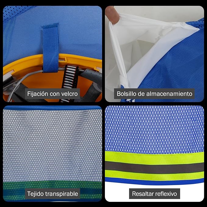 TCCFCCT Hard Hat Sun Shade, 3 Packs, Blue