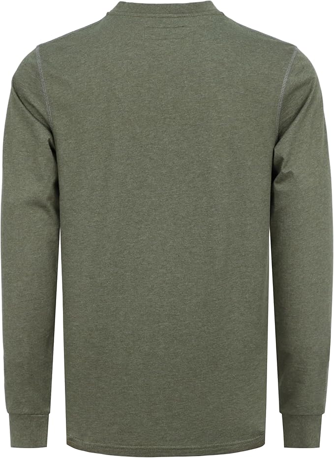 BOCOMAL FR Shirts for Men 5.5oz Lightweight Long Sleeve Work Henley Fire Resistant Shirt CAT2