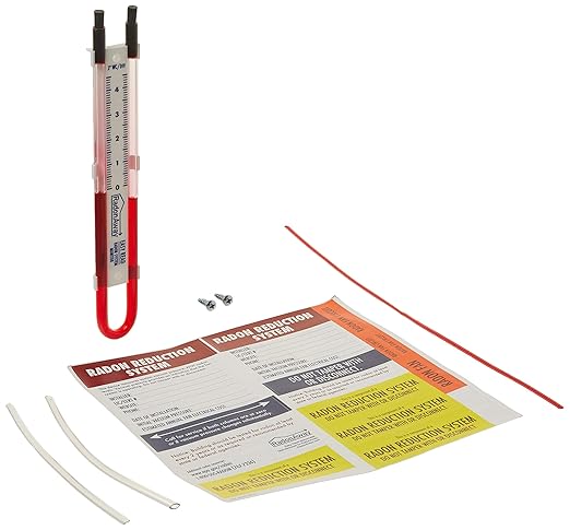 RadonAway 50018 Easy Read Manometer, Red