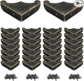 30Pcs Antique Box Corner Protectors, Decorative Edge Safety Guard Cabinet Furniture Corner Protectors for Jewelry Box and Wooden Case(2.3"x2.3"x0.5")