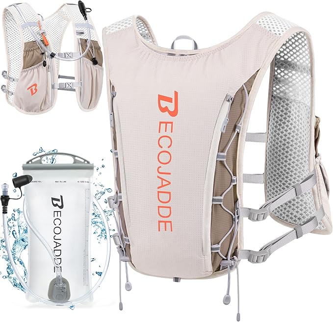 Running Vest Hydration Backpack for Men Women, 5L Lightweight Running Backpack Hydration Pack for Marathon, Trail, Cycling, Hiking, Jogging