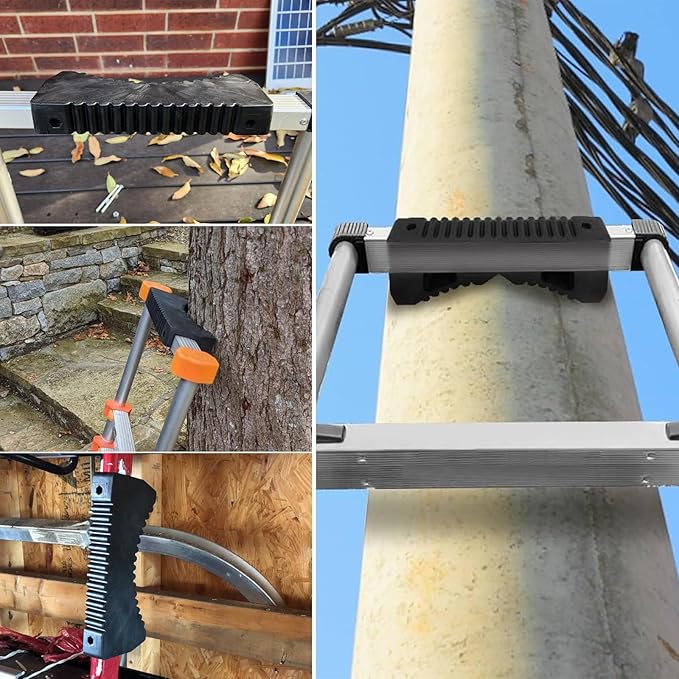 Rubber Steep Ladder Stabilizer for Extension Ladders, Pole & Trunk Support Bracket, Anti-Slip Ladder Accessory for Improved Stability