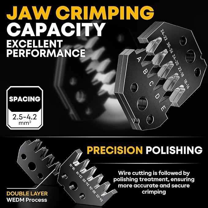 Mini-Fit Jr 4.2mm Crimping Tool Kit (2-24 Pin) with SATA & LP4 Connectors, 16-26 AWG Terminals. Ratcheting Crimper, Stripper & Extractor. Fits Molex Mini-Fit Jr for PC Modding, ATX/GPU/PSU
