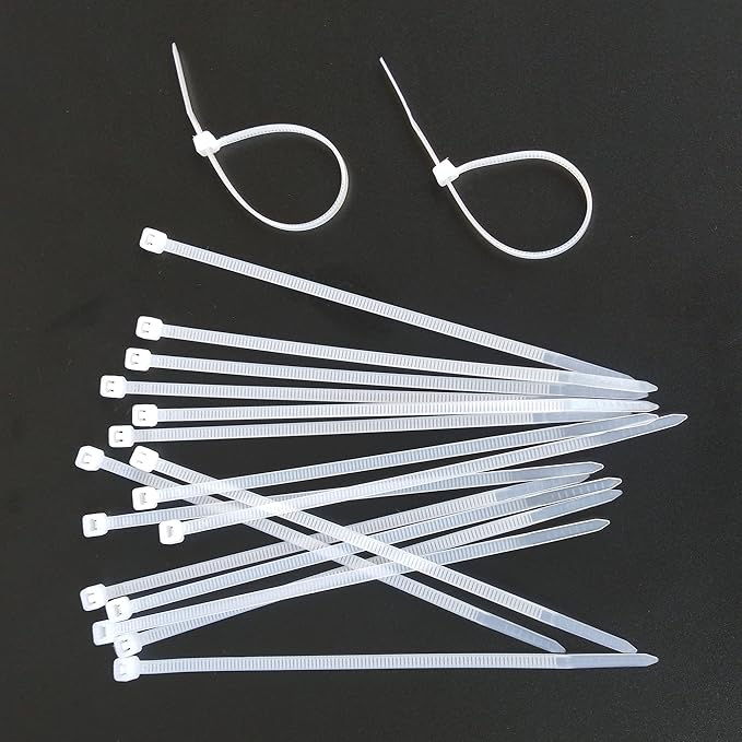 500 pcs 6 inch Cable Zip Ties Heavy Duty, Premium Plastic Wire Ties with 40 LBS Tensile Strength, Self-Locking White Nylon Ties Straps for Indoor and Outdoor