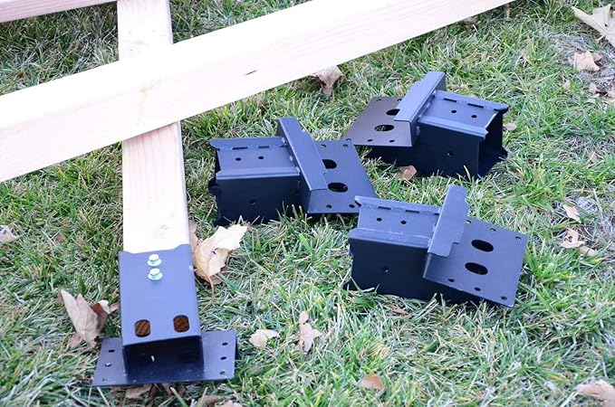 Adler Multi-Use Outdoor 4x4 Compound Angle Platform Brackets for Deer Stand Hunting Blinds Shooting Shack, Tree House, Observation Decks, Set of 4, Black, 16''x 7.5''x 9''