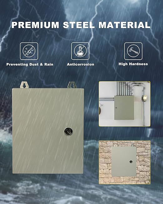 Waterproof Electrical Enclosure 8 x 8 x 6'', Outdoor Electrical Box Weatherproof, Electrical Junction Box with Reinforced Lock