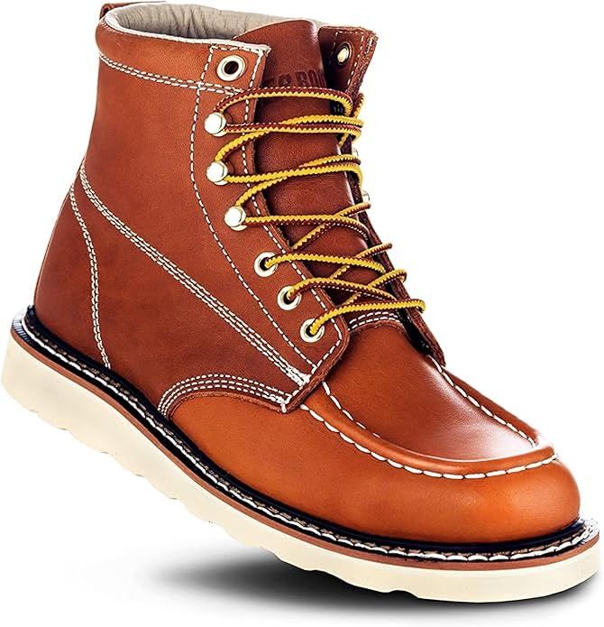 EverBoots Mens Work Boots for Men, Leather EverFit Lightweight Comfort Boot, Anti Slip & Shock Absorption, Soft Oil Grain, Goodyear Welt, Industrial Construction, Roofing, Electrician
