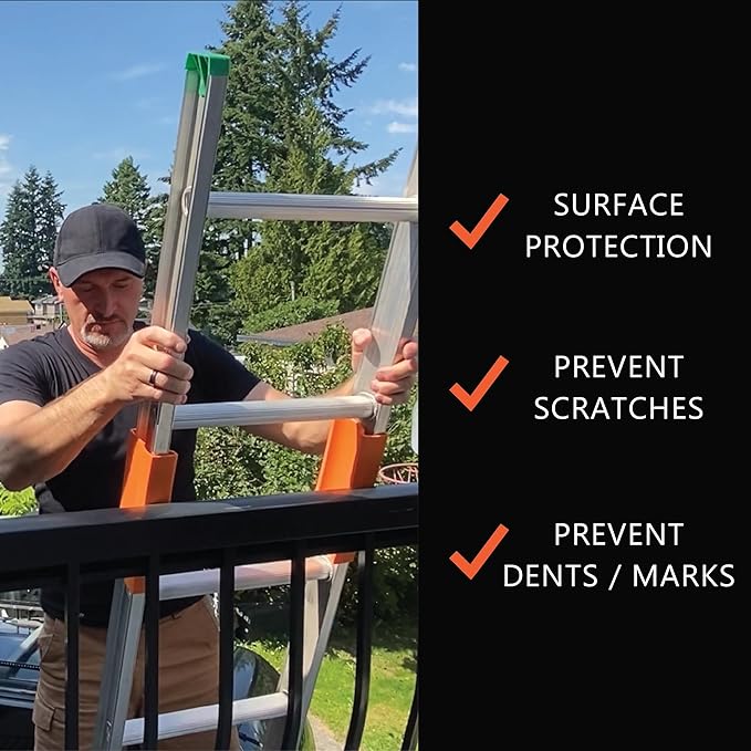 LADDER BODYGUARD Ladder Protection Covers for Gutters & Roof, Non-Marring, Prevent Scratches & Dents, Corner Cover | Universal Fit Extension & Multi-Position Ladder Accessory Guards