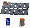 FlexSolar Portable 36W Solar Panel Charger with USB-A and USB-C Ports.1.3lbs,IP57 Waterproof and dustproof, Folded Solar Panel Compatible with Cellphone,Power Bank,Camping Light