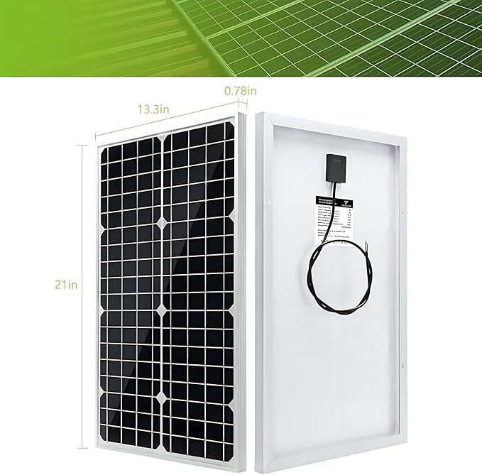 Topsolar 30W 12V/24V Solar Panel Kit, Monocrystalline Solar Battery Trickle Charger Maintainer +10A PWM Charge Controller + Adjustable Mount Bracket for Car, RV, Boat, Motorcycle, Off-Grid System