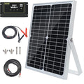 Topsolar 30W 12V/24V Solar Panel Kit, Monocrystalline Solar Battery Trickle Charger Maintainer +10A PWM Charge Controller + Adjustable Mount Bracket for Car, RV, Boat, Motorcycle, Off-Grid System