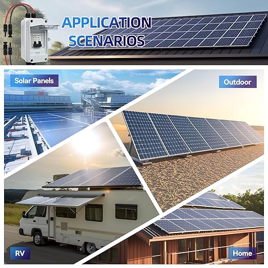 Solar Panel Disconnect Switch, PV Disconnect Switch,Miniature Circuit Breaker Box IP65 Waterproof AC/DC Disconnect Box for RVs,photovoltaic Solar Panel(40A 1000V)