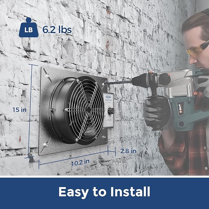 ALORAIR 540 CFM IP-55 Grade Crawlspace Ventilation Fans with Humidistat & Thermostat, 8.7 inches Basement Vent Fans with Isolation Mesh, Ventilator Fan for Crawl Space Basement Attic Garage, Exhaust