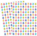 JarThenaAMCS 2400Pcs Easter Egg Mini Sticker Colorful Paper Decals 6 Egg Styles Self-Adhesive Stickers for Spring Holiday Envelopes Scrapbook Gifts DIY Supplies, 0.4 x 0.5 in
