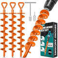 Ground Anchors Screw in, Heavy Duty Ground Trampoline Stakes High Wind Tent Stakes for Tent, Trampoline, Gazebo, Carport, Trap Anchor, Canopies, Swing Set