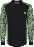 BOCOMAL FR Shirts Crewneck 5.5oz Lightweight Cotton Paisley Camo Two-Tone Flame Resistant Long Sleeve CAT2 Work Shirt