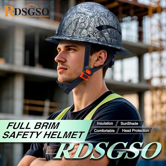 Full Brim Hard Hats ANSI/ISEA Z89.1 Type I Class E Certified 6-Point Suspension Lightweight Adjustable Safety Helmet for Construction Industrial