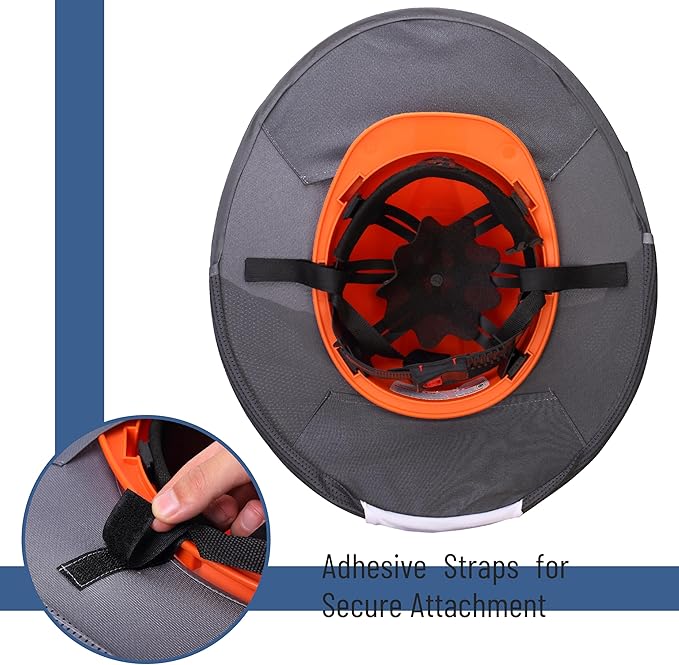 UNCO Industrial Hard Hat Sun Shield, Grey, Mesh, Reflective, Full & Standard Brim, Hard Hat Accessory