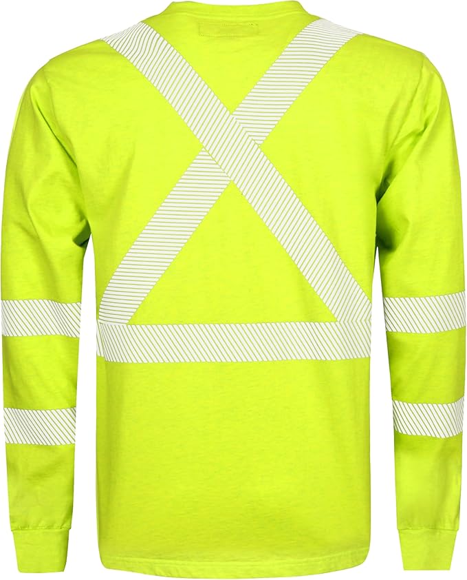 BOCOMAL FR Hi-Vis Shirts 6oz Lightweight High Visibility Reflective Flame Resistant/Fire Retardant Shirt Men's Safety Shirts