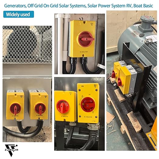 40 Amp Isolator Switch AC 690V IP66 Waterproof Isolation PV Disconnect Switch On Off Rotary Switch 4 Pole 4-Ways