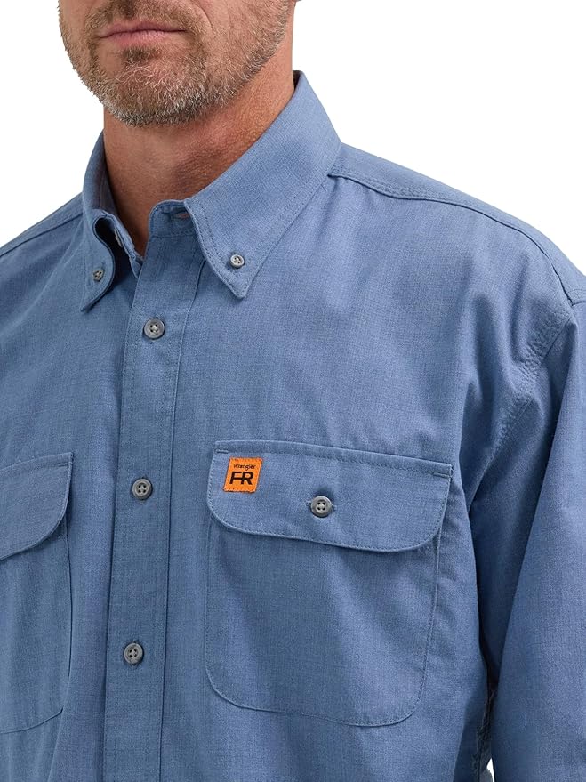 Wrangler Riggs Workwear Men's FR Flame Resistant Two Pocket Work Shirt