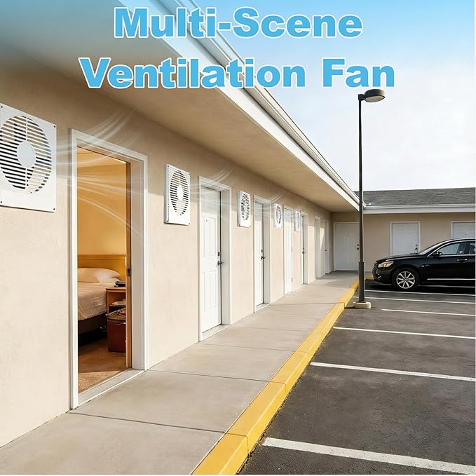 8" Room to Room Fan with Remote, 320 CFM Room to Room Air Transfer Fan, 10 Speeds Quiet DC Motor Through Wall Fan & Exhaust Fan for Bedroom, Laundry, Kitchen, Garage, ETL Certified