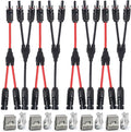 4 Pairs Solar for Connector Y Branch Parallel Adapter Cable Wire Plug 2 to 1 Male Female Connectors (M/FF, F/MM) for Solar Panel with PV Cable Clips