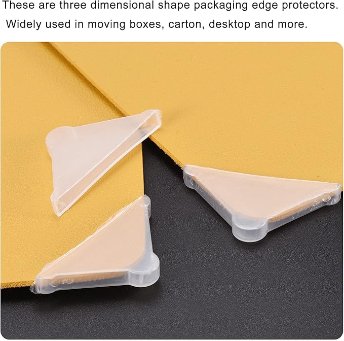 MECCANIXITY PP Corner Protector Triangle 37x4mm for Ceramic, Glass, Metal Sheets Clear Pack of 50
