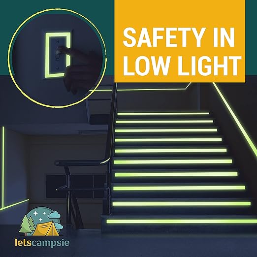 Glow in The Dark Tape – 30ft x 1inch – Premium Industrial Grade Interior and Exterior Luminous Glow Tape to Help See Objects at Night and Outdoors