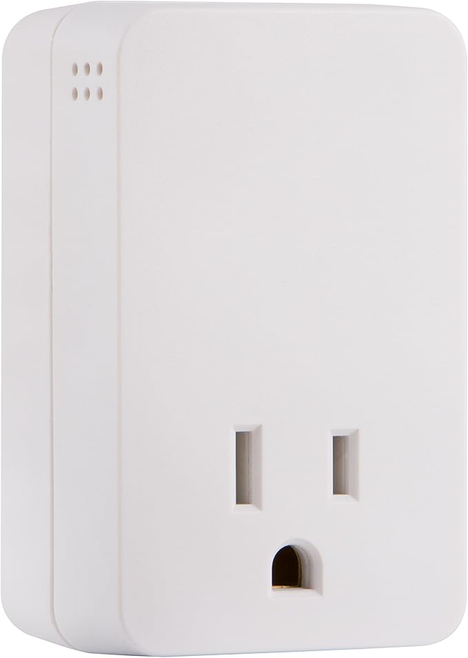 GE UltraPro Surge Protector Plug with Alarm, Outlet Extender, Plug Adapter, Appliance, Refrigerator, End of Service, 1080 Joules, Warranty, UL Listed, White, 38124