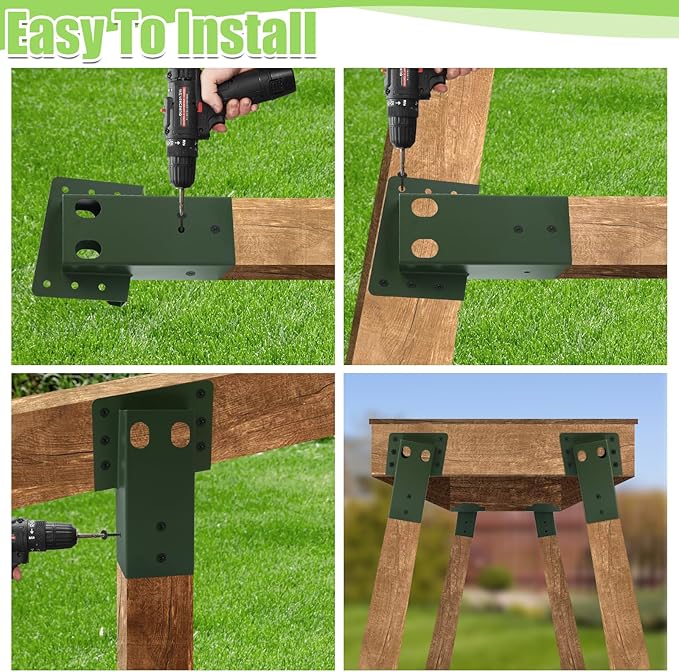 Deer Stand Brackets,Outdoor 4"x 4" Compound Angle Brackets for Deer Stand Hunting Blinds Shooting Shack and Tree Houses
