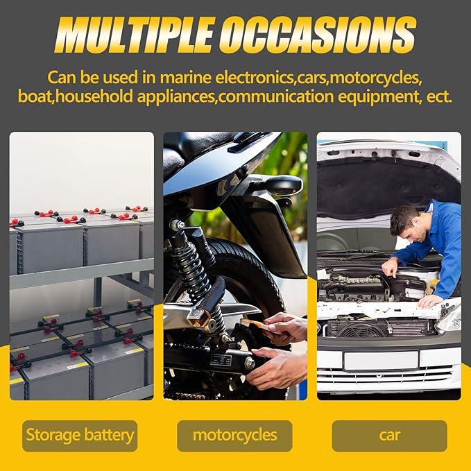 4 Pieces Battery Terminal Covers Battery Terminal Insulating Protector Positive and Negative Cable Covers in Red and Black for Boat Cars