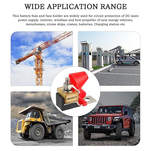 BOJACK Marine Rated Battery Fuse 30A 58V DC Max IP66 Waterproof Fuse Holder 2-Pole 2-Position Screw Connector Thermoplastic Ceramic