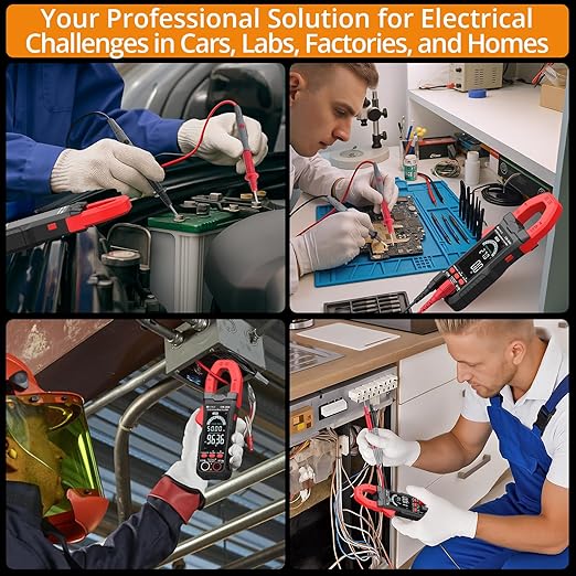 Neoteck Clamp Meter 6000 Counts Clamp Multimeter 800A AC Current Multimeter Auto Selection Color Screen TRMS Voltage,Capacitance,Continuity,Resistance,NCV,Diode,Frequency for Home,Auto,Industrial,HVAC