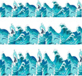 48 Pcs Ocean Waves Stickers 3 Sizes Ocean Theme Party Decorations Set Blue Turquoise Waves Cutouts for Sea Beach Border Trim Blue Wave Waterproof Home Office Wall Decor with Adhesive Dots