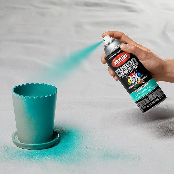 Krylon Fusion All-In-One Adhesive Spray Paint for Indoor/Outdoor Use, 12 oz, Beach Glass