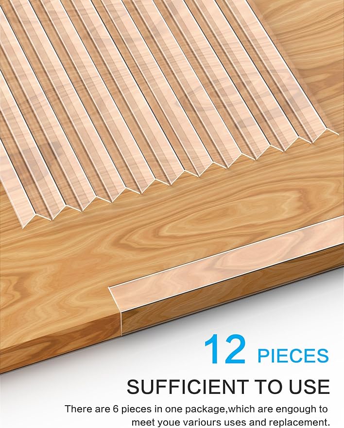 12PCS Clear Self-Adhesive Wall Corner Protectors，Corner Guards & Edge Protector for Wall Door Frame Cabinet Baseboard & Door, Table, Stair (36" x 1.0")