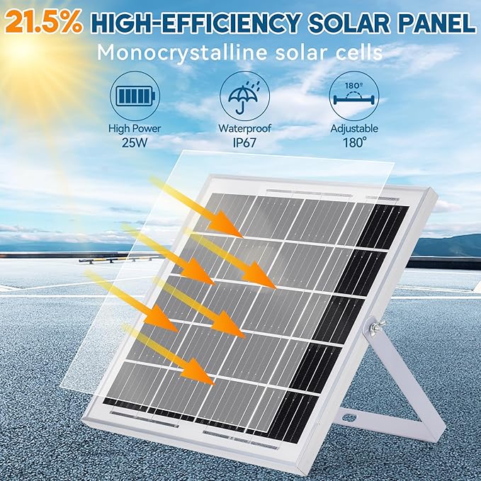 Solar Powered Exhaust Fan, 25W Solar Panel+8" High Speed Solar Powered Fans, Solar Exhaust Intake Fan Kit with Bracket, Anti-backflow Valve, Power Adapter, Vent Fan for Shed, Greenhouse, Attic