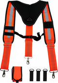 Padded Tool Belt Suspenders 3 Hook Swivel Suspenders for Tool Belt Heavy Duty Work Suspenders