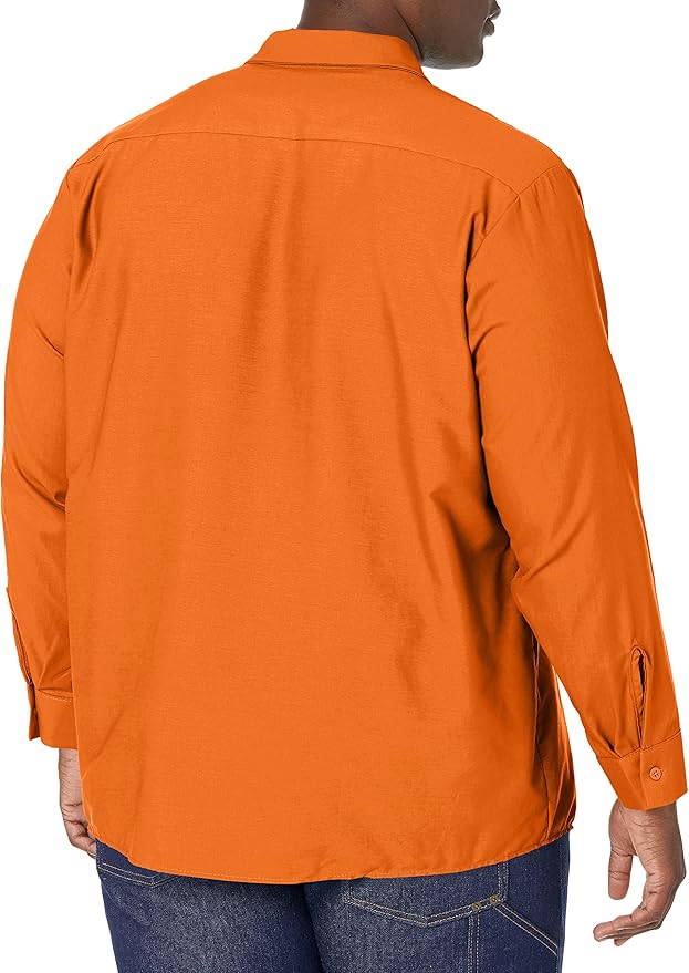 Red Kap Men's Long Sleeve Industrial Work Shirt | Moisture Wicking Button Up, Wrinkle Resistance Fights Fading & Stains