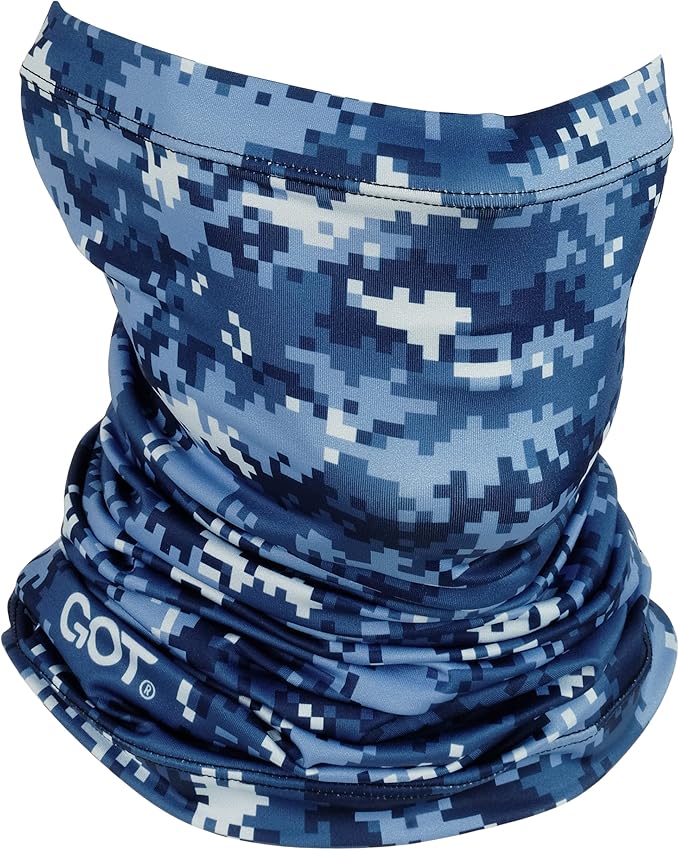 GOT Sports UPF 50+ Fishing Neck Gaiter - UV Face Mask Sun Protection for Men & Women - Camo SPF Face Cover Gator