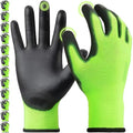Kebada W1 Work Gloves for Men and Women, PU Coated Safety Gloves with Grip, Touchscreen, Ideal for Warehouse Package Handling, Construction, Gardening, Green XXL