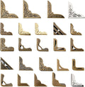 Outus 192 Pcs Metal Book Corner Edge Cover Guard Vintage Iron Corner Cover Triangle Carved Decorative Angle Protector Metal Furniture Cover Pad for School Album Scrapbook Notebook
