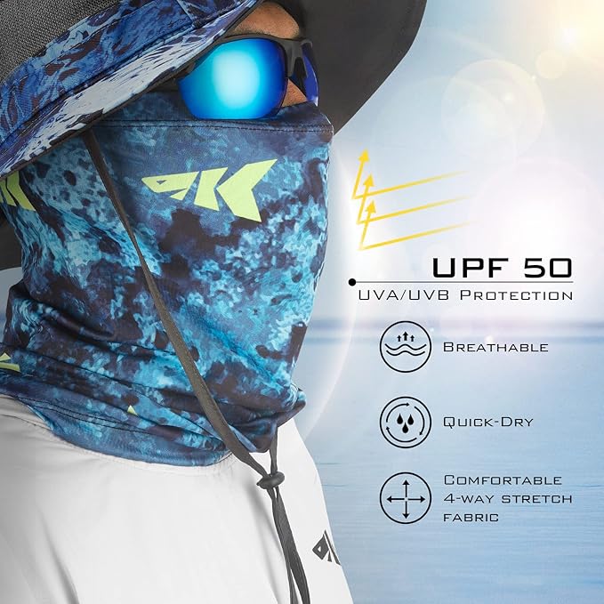 KastKing La Sal Neck Gaiter-UPF 50+ Balaclava Face Mask,Neck Gaiter for Men and Women,Face Cover Shield for Fishing,Hiking